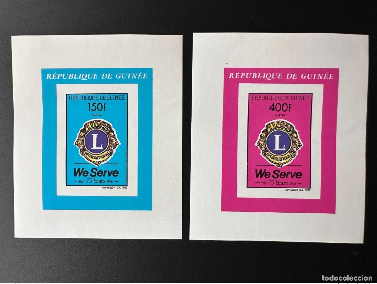 Sellos: Guinea 1992 Mi. 1374 - 1375 Blocs de Luxe S/S Lions Club International 75 a&ntilde;os