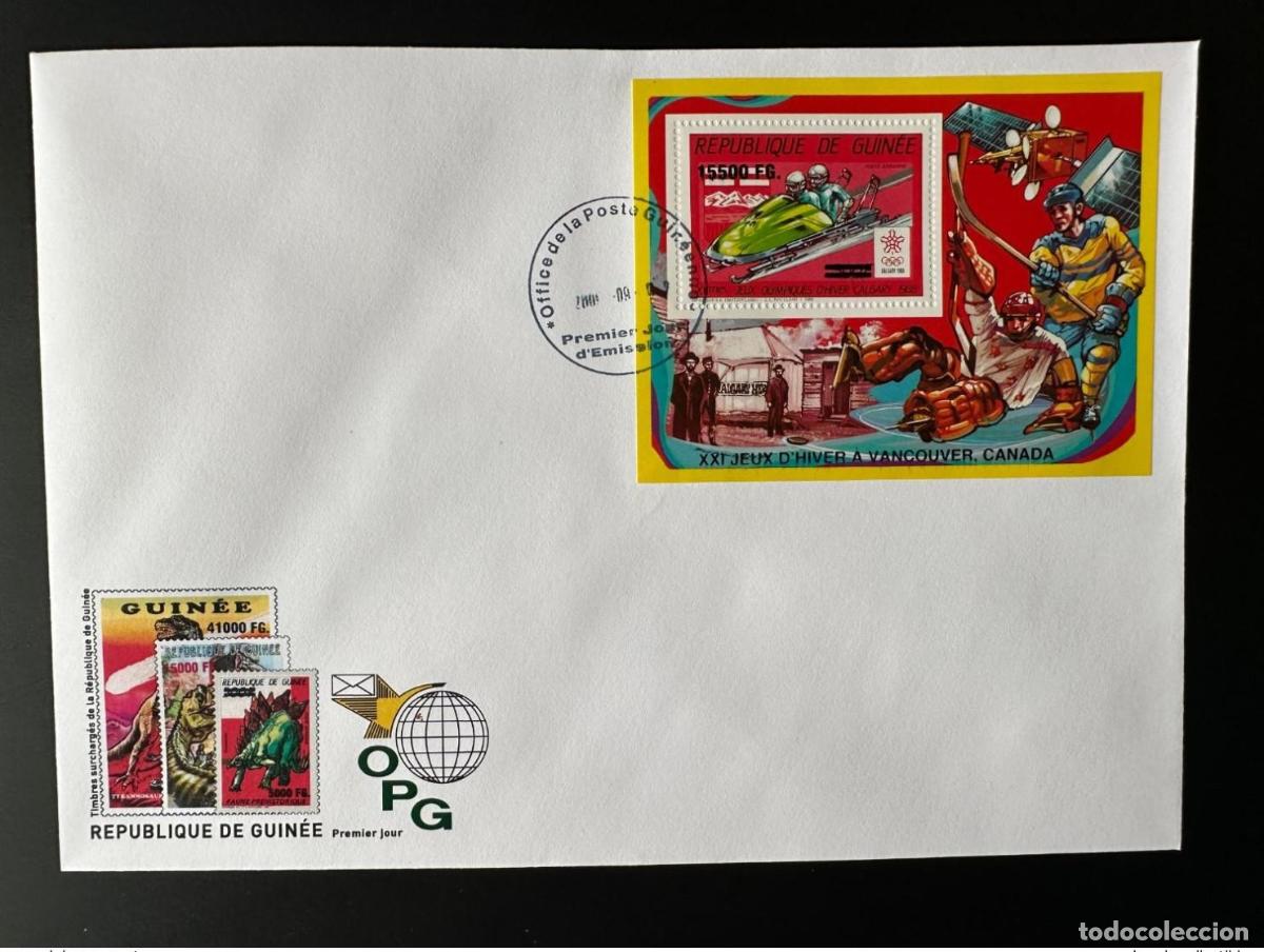 Sellos: Guinea 2009 FDC Mi. Bl. 1727 Surch. Bobsleigh de los Juegos Ol&iacute;mpicos Vancouver 2010