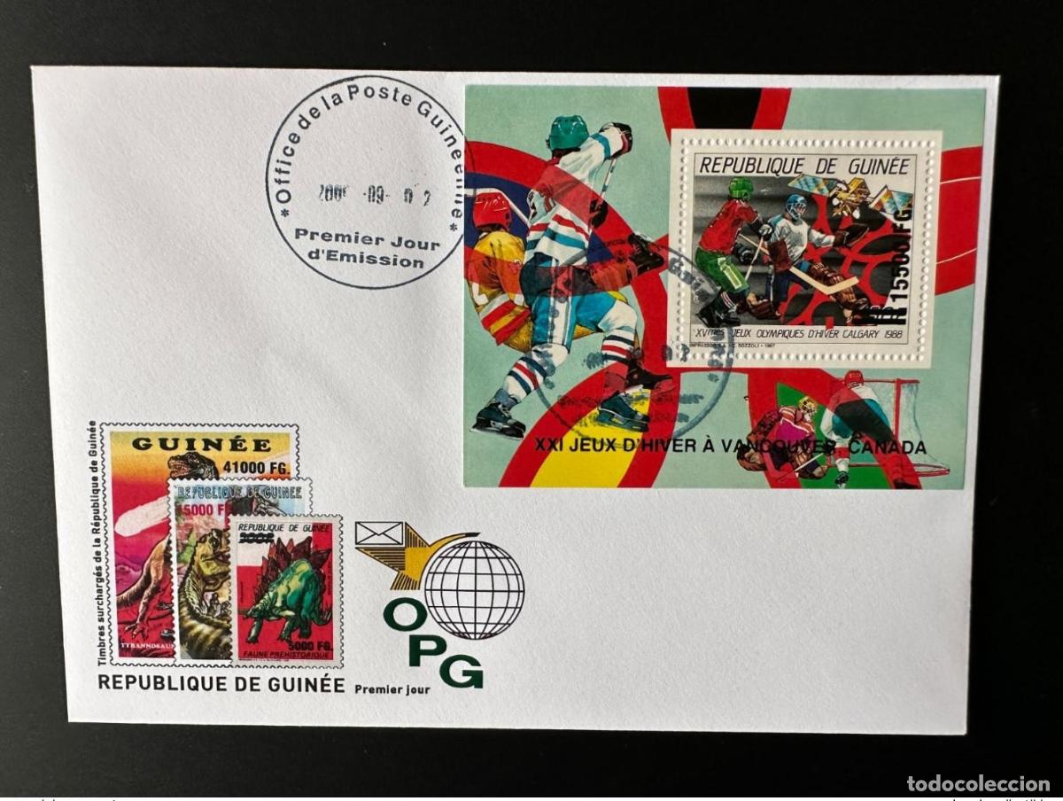 Sellos: Guinea 2009 FDC Mi. Bl. 1722 Surch. Hockey sobre los Juegos Ol&iacute;mpicos de Vancouver en Calgary