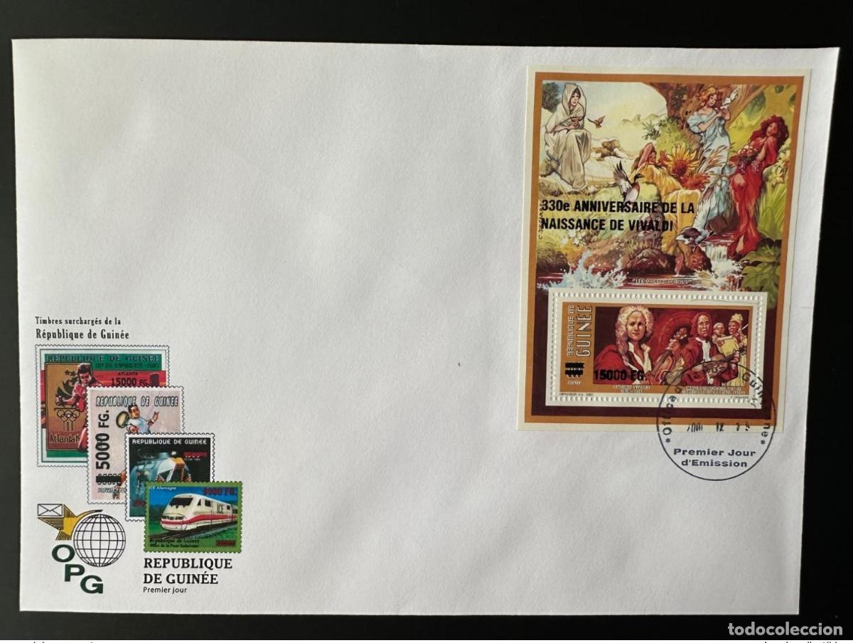 Sellos: Guinea 2008 FDC Bl. 1645 sobrecargado Sobreimpresi&oacute;n 330 aniversario Vivaldi Music