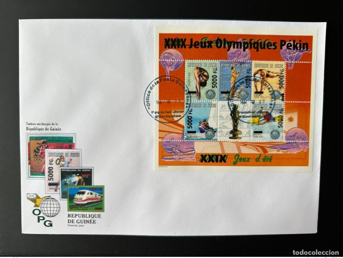 Sellos: Guinea 2008 FDC Mi. 6265-6269 sobrecargado Juegos Ol&iacute;mpicos Sydney 2000 Beijing