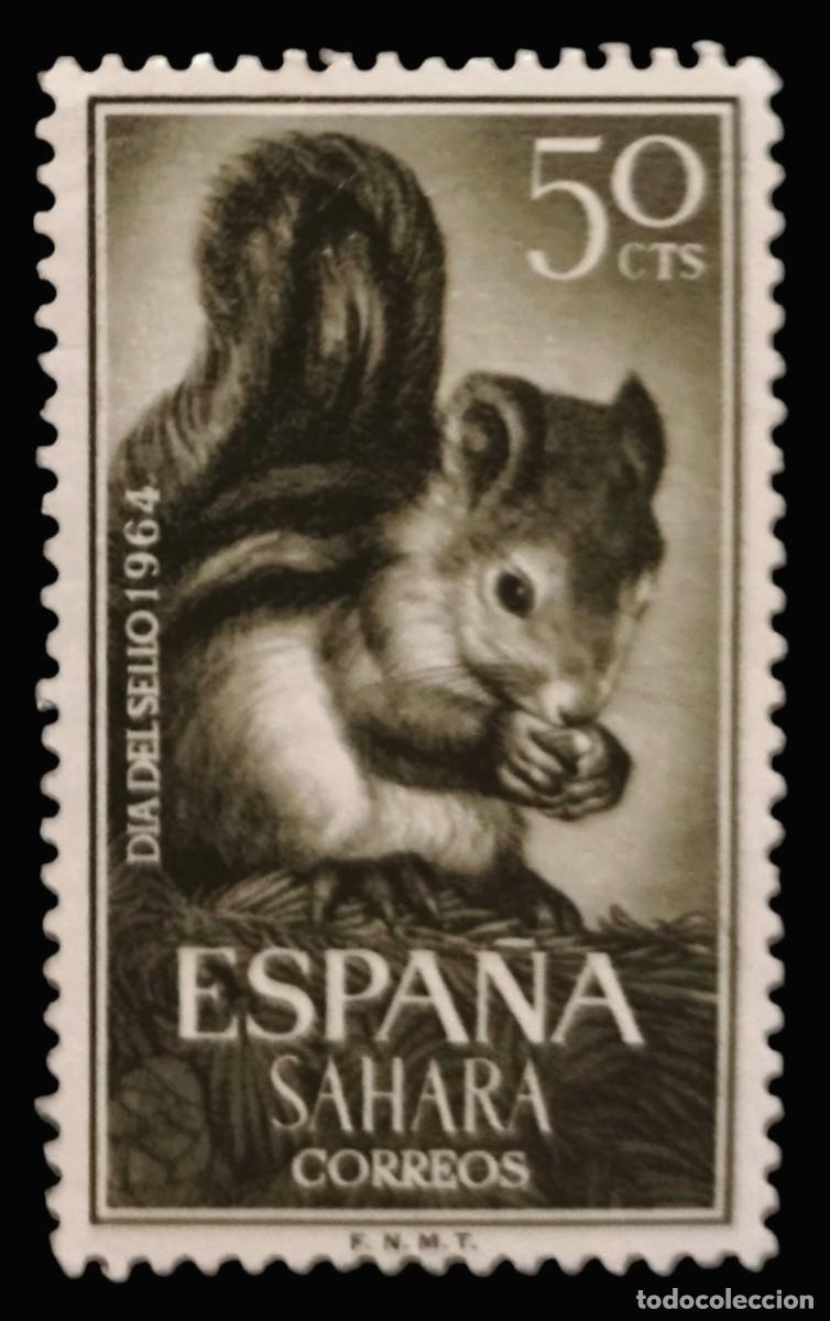 Sellos: S&Aacute;HARA ESPA&Ntilde;OL 1964 Fauna. Edifil 236. USADO.