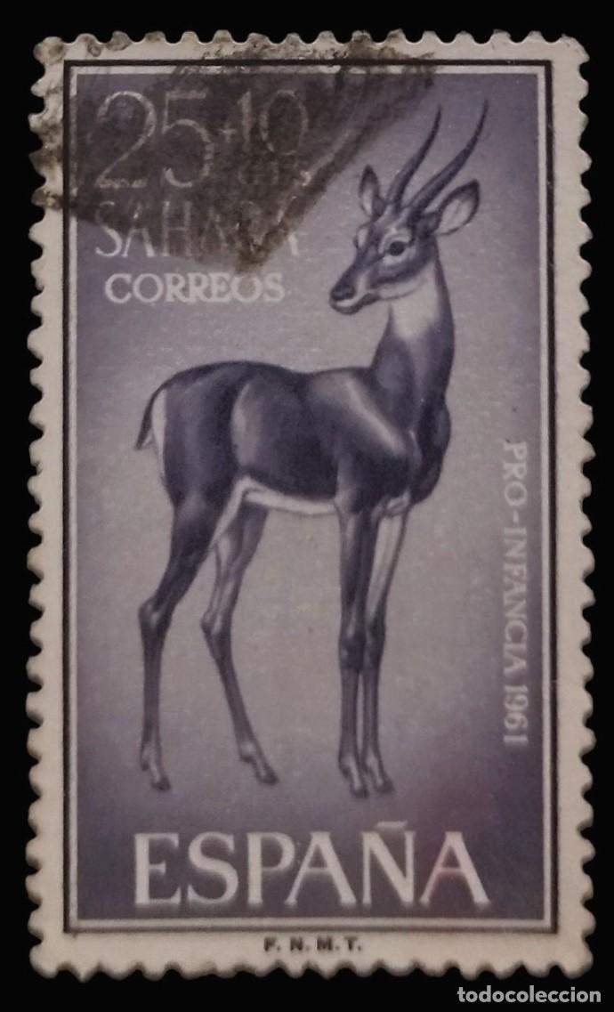 Stamps: S&Aacute;HARA ESPA&Ntilde;OL 1961 Pro-Infancia - Fauna. Edifil 242. USADO.