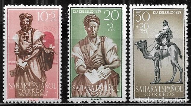 Sellos: SAHARA 1959, SERIE EDIFIL 169/171 - D&Iacute;A DEL SELLO. MNH.