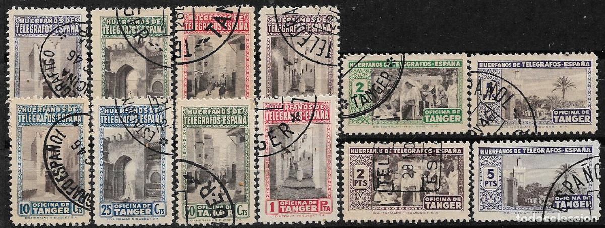 Sellos: T&aacute;nger 1947 Vistas, G&aacute;lvez N &ordm; 1 a 12 (o) completa