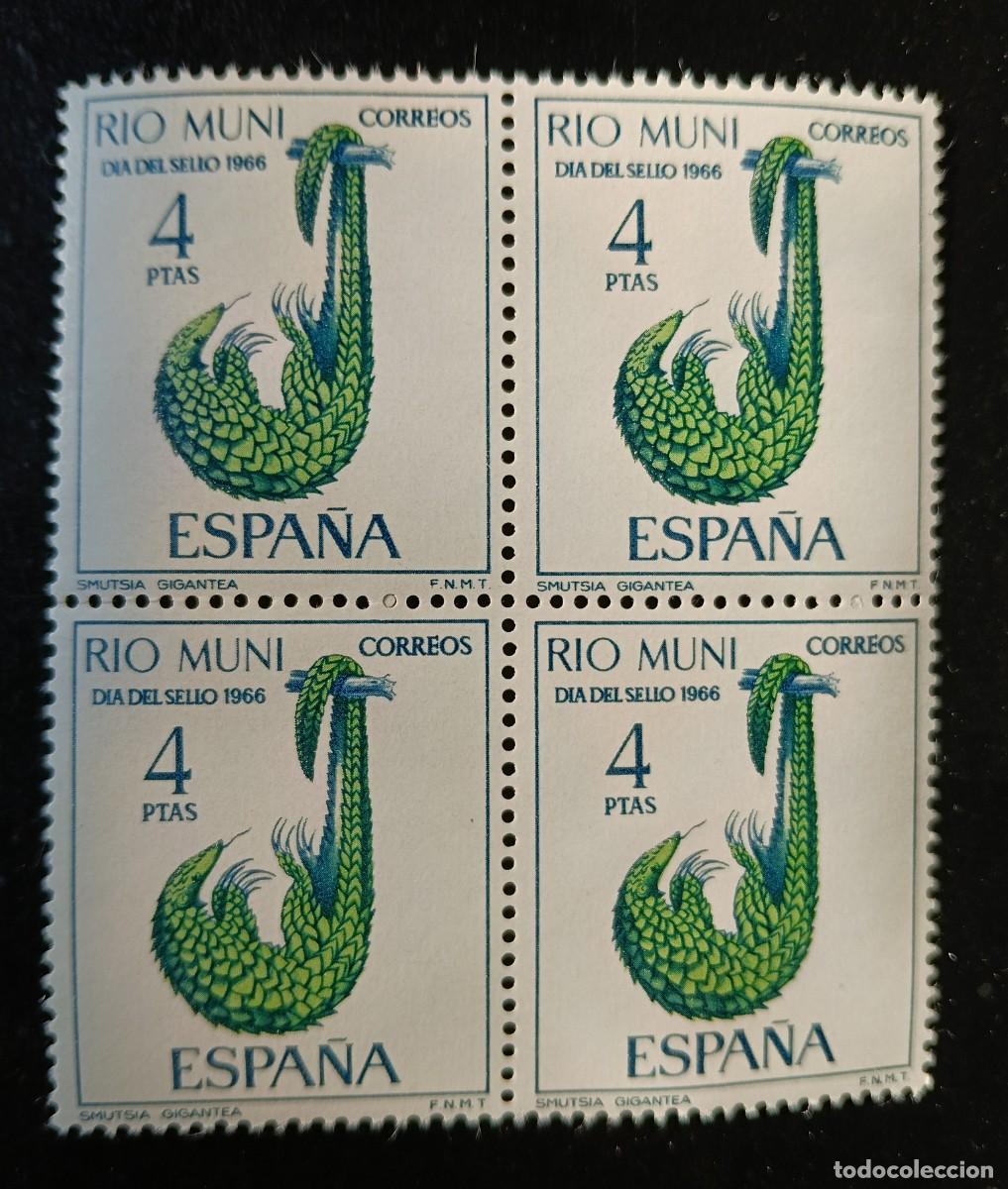 Timbres: ESPA&Ntilde;A - RIO MUNI - DIA DEL SELLO 1966 - 4 SELLOS
