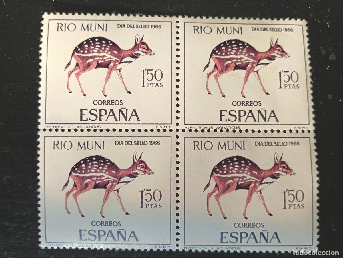 Timbres: ESPA&Ntilde;A - RIO MUNI - DIA DEL SELLO 1966 - 4 SELLOS
