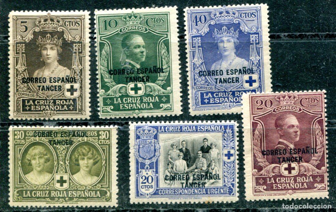Timbres: 6 sellos de cruz Roja de Marruecos espa&ntilde;ol. T&aacute;nger. Ver descripci&oacute;n