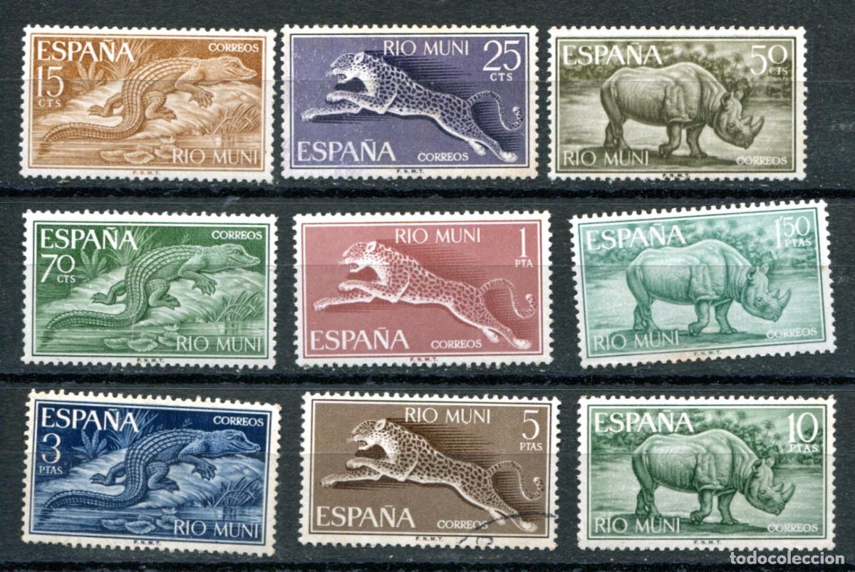 Sellos: Edifil 48/56 de Rio Muni, serie completa de fauna ecuatorial. Ver descripci&oacute;n.