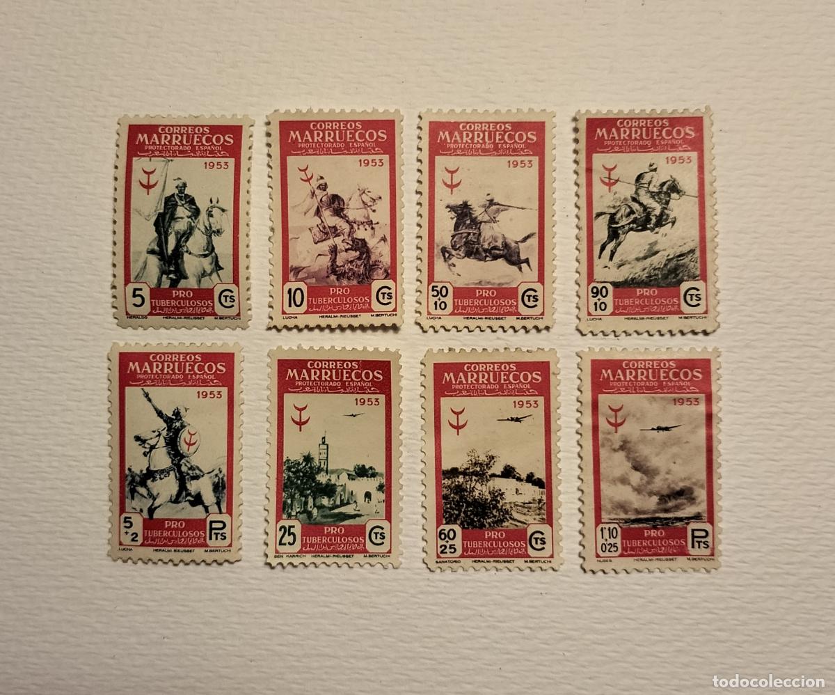 Selos: SELLOS ESPA&Ntilde;A (MARRUECOS) 1953 (8 VALORES) EDIFIL 374 al 381.