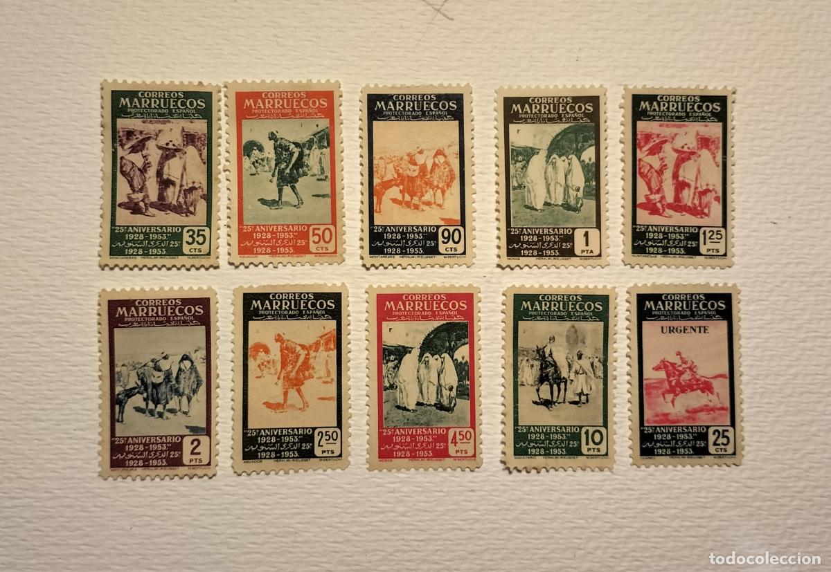 Selos: SELLOS ESPA&Ntilde;A (MARRUECOS) 1953 (10 VALORES) EDIFIL 384 al 393.