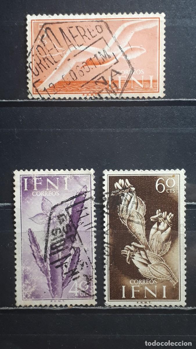 Stamps: IFNI. A&Ntilde;O 1954. &deg;. EDIFIL 103, 107, 108