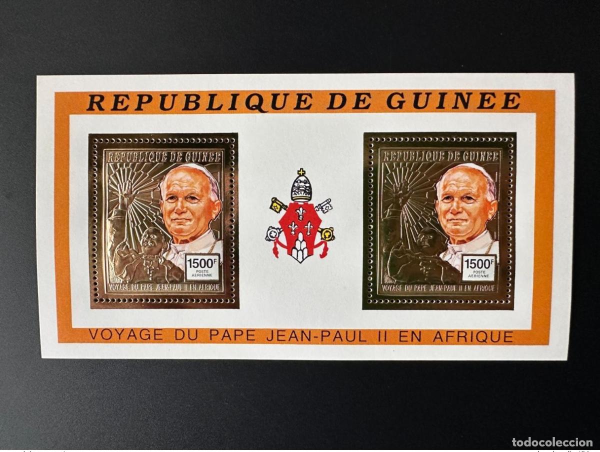 Sellos: Guinea 1992 Mi. 1390 Klb Oro Papa Juan Pablo II en &Aacute;frica
