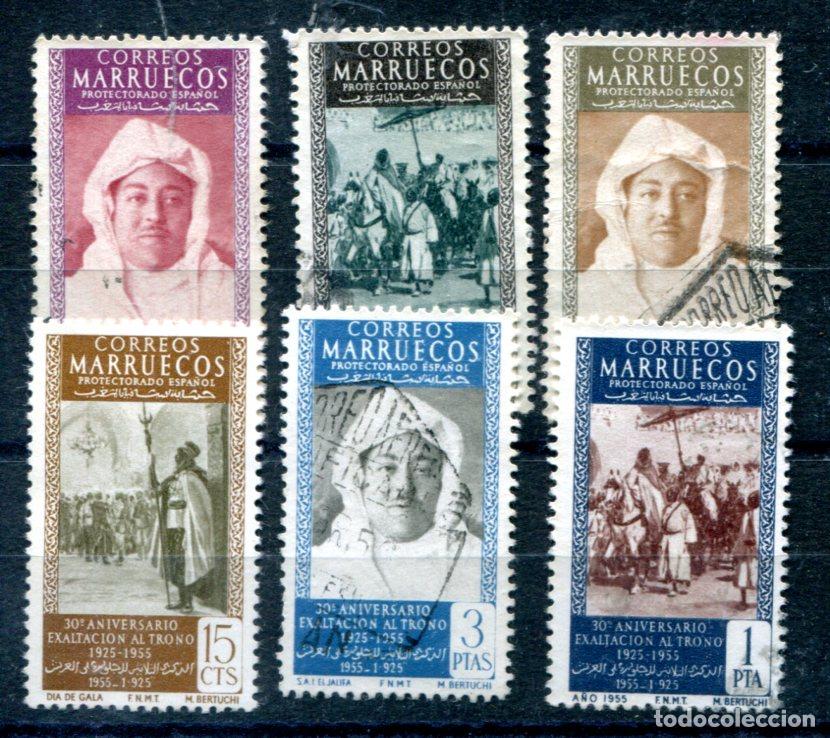 Sellos: Edifil 406/415 de Marruecos espa&ntilde;ol, matasellados y sin matasellar