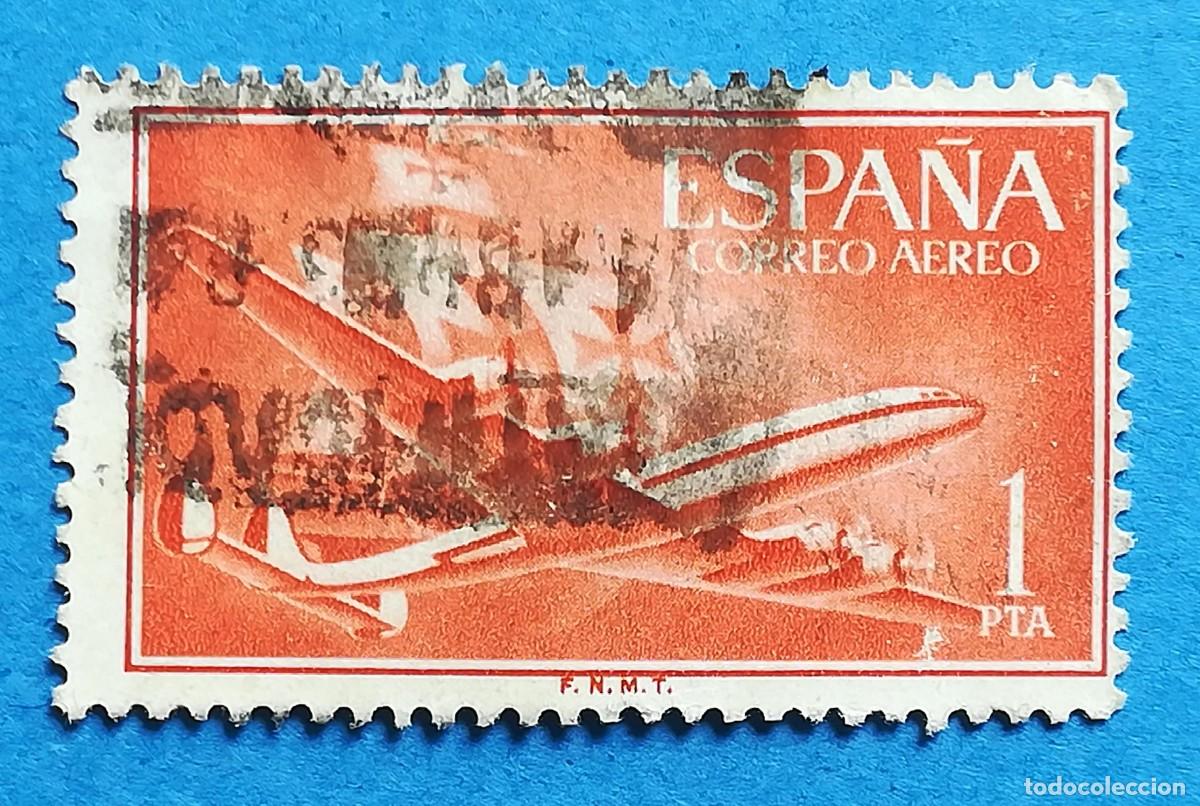Sellos: Espa&ntilde;a Correo A&eacute;reo. 1 peseta. Edifil 1172. Usado.