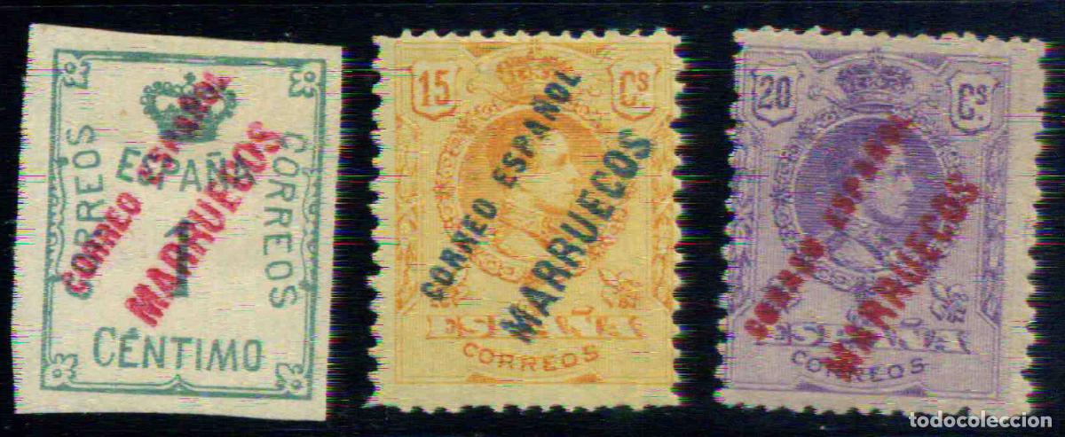 Sellos: T&aacute;nger 1921 Edifil 13-15/16** (serie corta sin Edifil 14, nuevos, con goma y sin charnela)