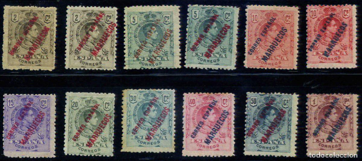 Sellos: T&aacute;nger 1909 Edifil 1/9 (nuevos, con variedades de color)