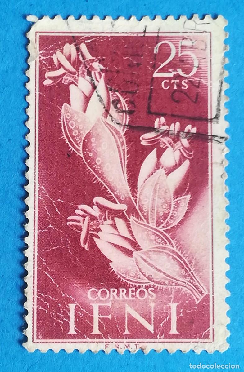 Sellos: Ifni. Serie de flora y fauna. Plantas del desierto. 25 Cts. Edifil 105. Usado