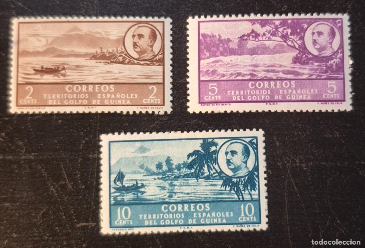 Sellos: Golfo de Guinea- A&ntilde;o 1949/50 - Edifil 277/279-Nuevos con se&ntilde;al de fijasello-Se env&iacute;a el de la imagen