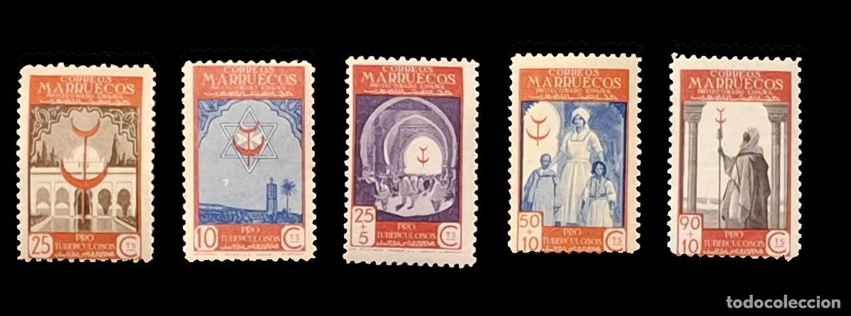 Sellos: 1947 Protectorado Espa&ntilde;ol de Marruecos Nuevos MNH** 5 sellos