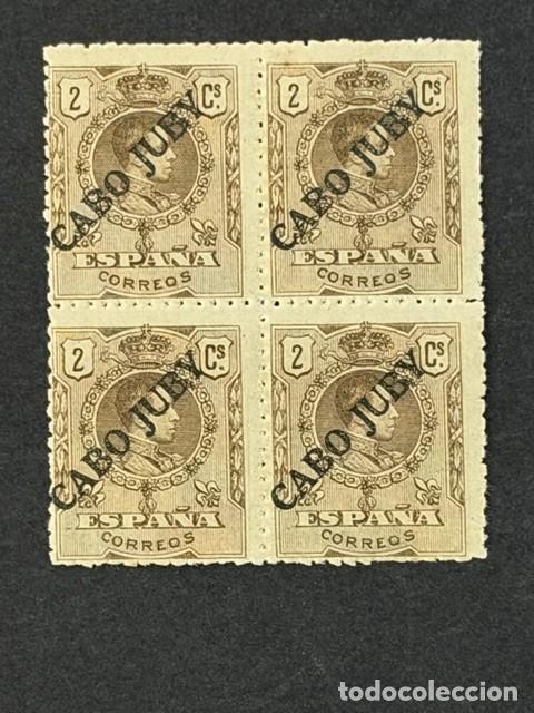 Sellos: Cabo Juby, Sellos de Espa&ntilde;a, habilitados, 1919, Edifil 6, bloque de 4, nuevos