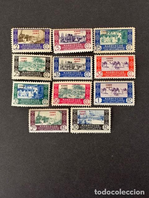 Sellos: Cabo Juby, Sellos de Marruecos, Comercio, habilitados, 1948, Edifil 162 al 172, nuevos con fijasel.