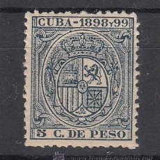 Sellos: ,CUBA FISCAL TIMBRE MOVIL 105 SIN CHARNELA, 5 C. DE PESO 1898-1899