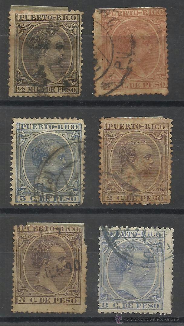Sellos: pelon puerto rico 1890 ocupacion espa&ntilde;ola usados