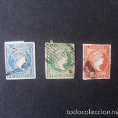 Timbres: ANTILLAS,CUBA,1857,ISABEL II,EDIFIL 7-9,SIN FILIGRANA,COMPLETA,USADOS,(LOTE RY). Lote 56639895