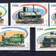 Sellos: SERIE COMPLETA DE CUBA NUEVA** LOCOMOTORAS ANTIGUAS. Lote 97120999