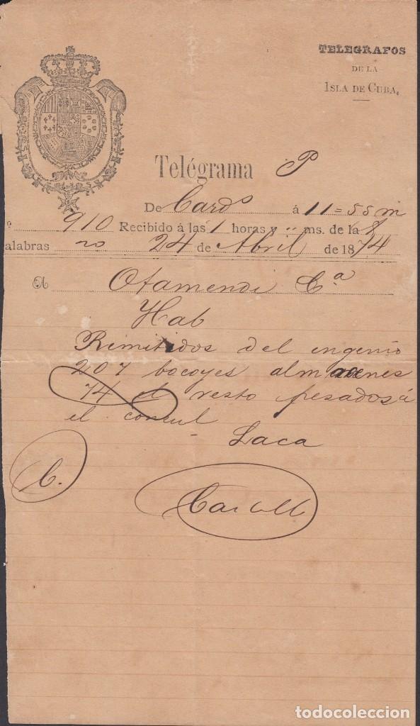 teleg-265 cuba (lg1498) spain ant. telegram 187 - Buy Stamps of Spanish  colonies on Cuba on todocoleccion