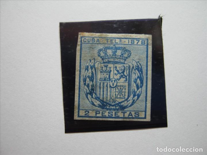 CUBA TELÉGRAFOS 1878 EDIFIL 44 2 PTAS. SIN DENTAR BUENA CALIDAD!!! (Sellos - España - Colonias Españolas y Dependencias - América - Cuba)