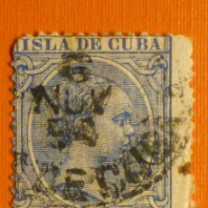 Sellos: SELLO ESPAÑA - ISLA DE CUBA - UN CÉNTIMO DE PESO - EDIFIL 136 - AZUL - AÑO 1894. Lote 334788253