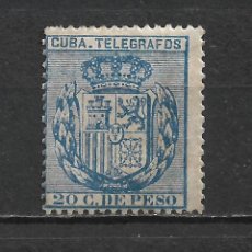 Sellos: ESPAÑA CUBA 1894 TELEGRAFOS EDIFIL 79 * MH - 12/12. Lote 338453413