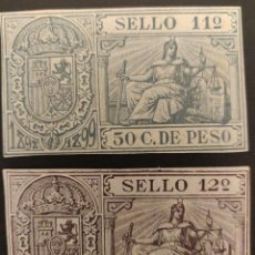 Sellos: COLONIAS ESPAÑOLAS. CUBA. PÓLIZAS, SERIE COMPLETA 1898-1899. FISCALES.