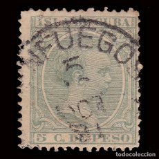 Sellos: CUBA ALFONSO XIII.1890.5C.MATASELLO CIENFUEGOS.EDIFIL 115