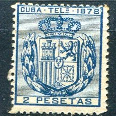 Sellos: EDIFIL 44 DE TELÉGRAFOS DE CUBA. 2 PTS AÑO 1878, ALGO DE ÓXIDO. Lote 363546600