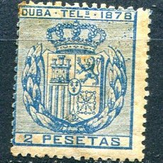 Sellos: EDIFIL 44 DE TELÉGRAFOS DE CUBA. 2 PTS AÑO 1878, ÓXIDO VISIBLE. Lote 363546810