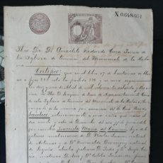 Sellos: 1890 1891 CUBA SELLO 12 - 35 CENTAVOS DE PESO ANO DE * COMPLETO DOCUMENTO EN PAPEL TIMBRADO SELLADO