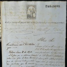 Sellos: 1873 CUBA VALGA SELLO OFICIO 50 CENTIMOS DE PESETA ANO DE COMPLETO DOCUMENTO PAPEL TIMBRADO SELLADO