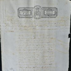 Sellos: 1836 1837 CUBA SELLO 3 - 2 REALES ANO DE * COMPLETO DOCUMENTO EN PAPEL TIMBRADO SELLADO