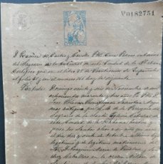 Sellos: 1872 CUBA NOBLEZA GENEALOGÍA * MARQUESADO DE CASA PEÑALVER - BAUTISMO * PAPEL SELLADO