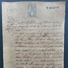 Sellos: 1872 CUBA NOBLEZA GENEALOGÍA * MARQUESADO DE CASA PEÑALVER - MATRIMONIO * PAPEL SELLADO