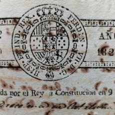 Sellos: 1822 1823 CUBA * SELLO 4º 1 CUARTILLO ANOS DE * HABILITADO JURADA POR EL REY LA CONSTITUCION 1820