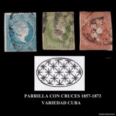 Sellos: ANTILLAS.1857.ISABEL II..MATASELLO.PARRILLA CRUCES .EDIFIL 7-9