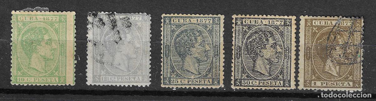 Sellos: CUBA 1877 EDIFIL 39/43*/&ordm; COMPLETA NUEVOS Y USADOS
