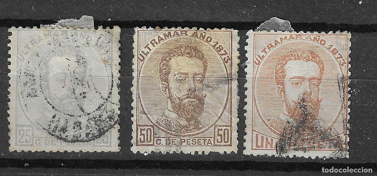 Sellos: ANTILLAS 1873 EDIFIL 25/27&ordm; SERIE COMPLETA USADA