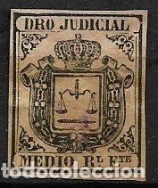 Sellos: Puerto Rico, Fiscales, Derecho Judicial 1/2 real negro(o)