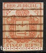 Sellos: Puerto Rico, Fiscales, Derecho Judicial 5 reales ocre naranja (o)