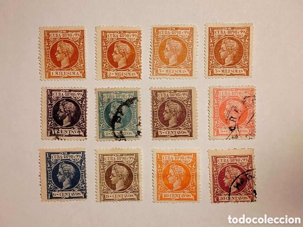 Sellos: Cuba 1898 Edifil 154/6, 158/61, 163/6 y 168 (*) y usados